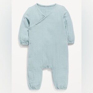Old Navy Unisex Long-Sleeve Double-Weave Wrap-Front One-Piece for Baby